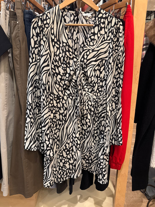 Topshop Animal Print Knot Front Dress