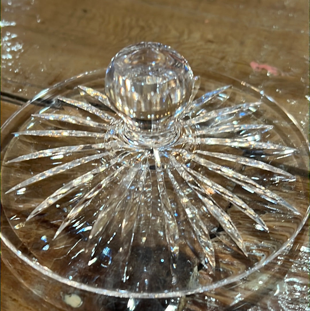 Vtg Crystal Cookie Jar