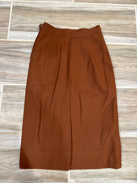 Vtg 60s Brown Pencil Skirt