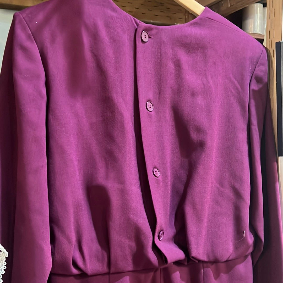 Vtg Christian Dior Purple Pleaded Dress