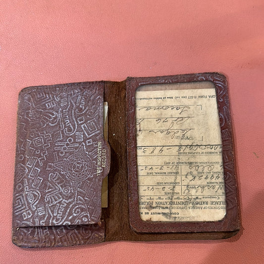 30’s Leather Wallet w/rations