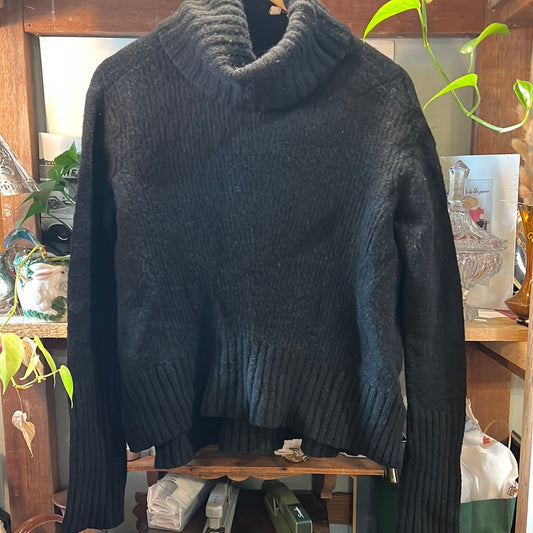 Black Knitted Turtle Neck Sweater