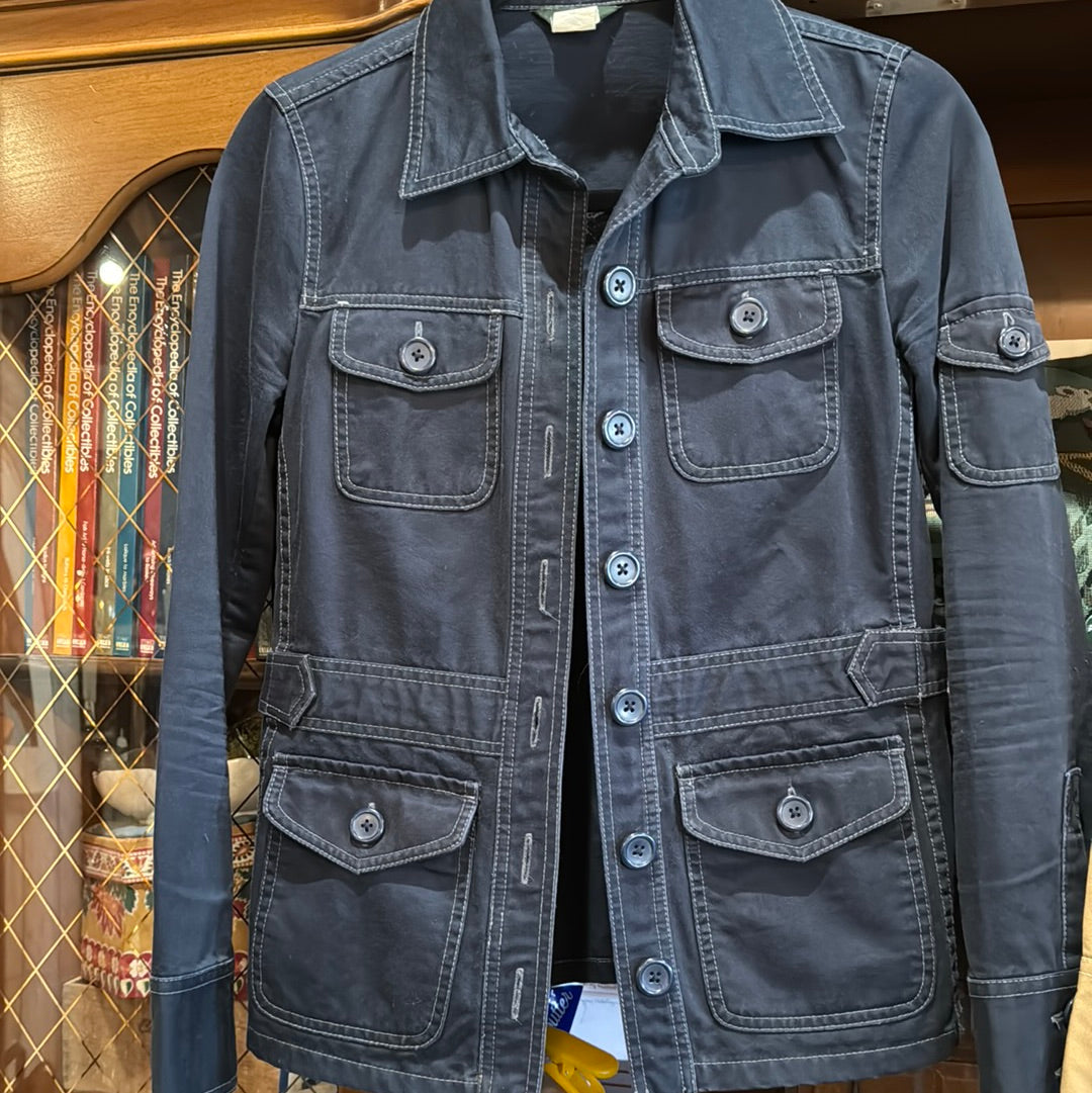 Vtg J Crew Navy Cargo Utility Jacket