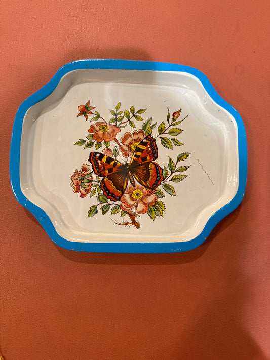 Vtg Mini Metal Snack Tray