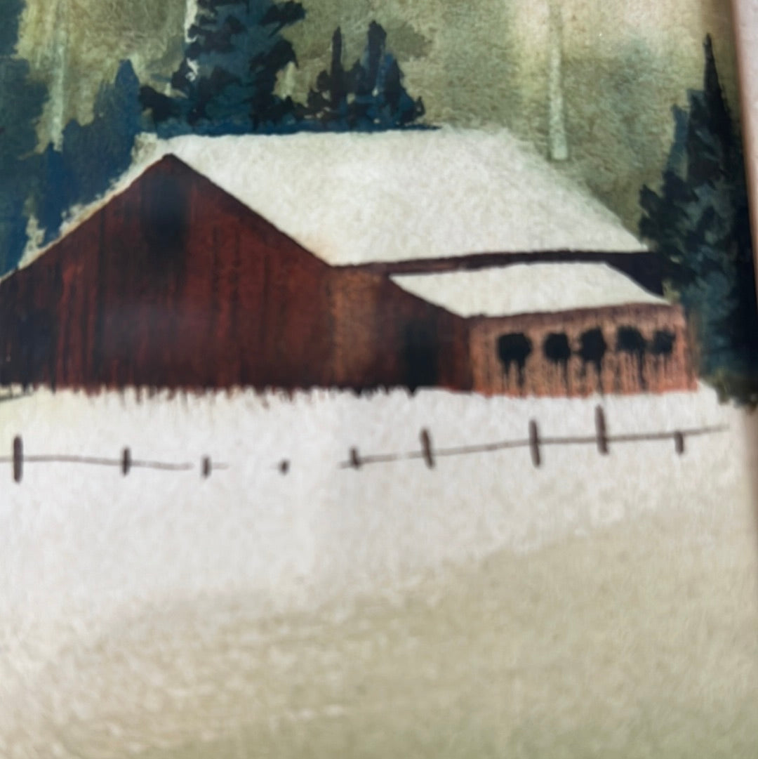 Watercolor Cabin Painting