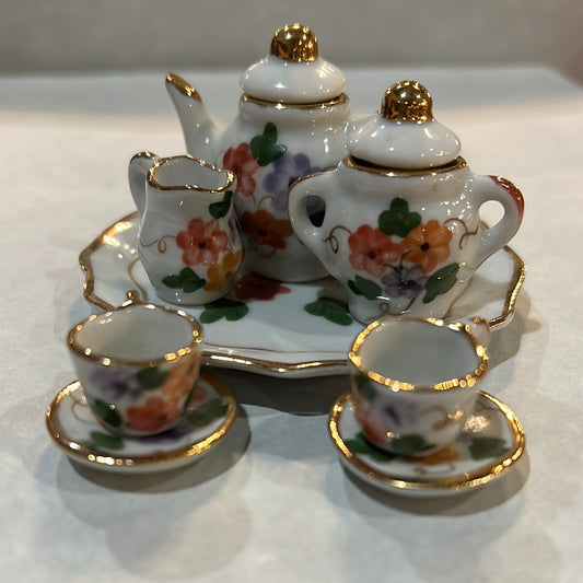 Mini Porcelain Floral Tea Set (10 pcs)