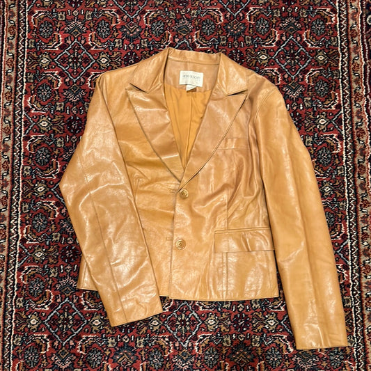 Vtg Hugo Buscati Leather Jacket Size 10