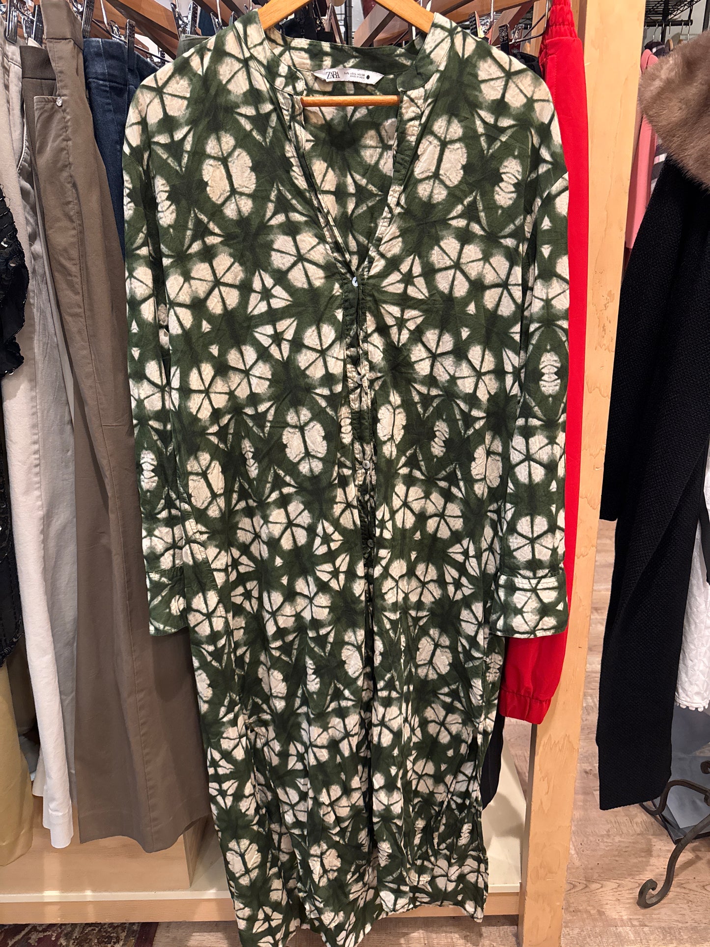 Zara Green Tie Dye Maxi Dress