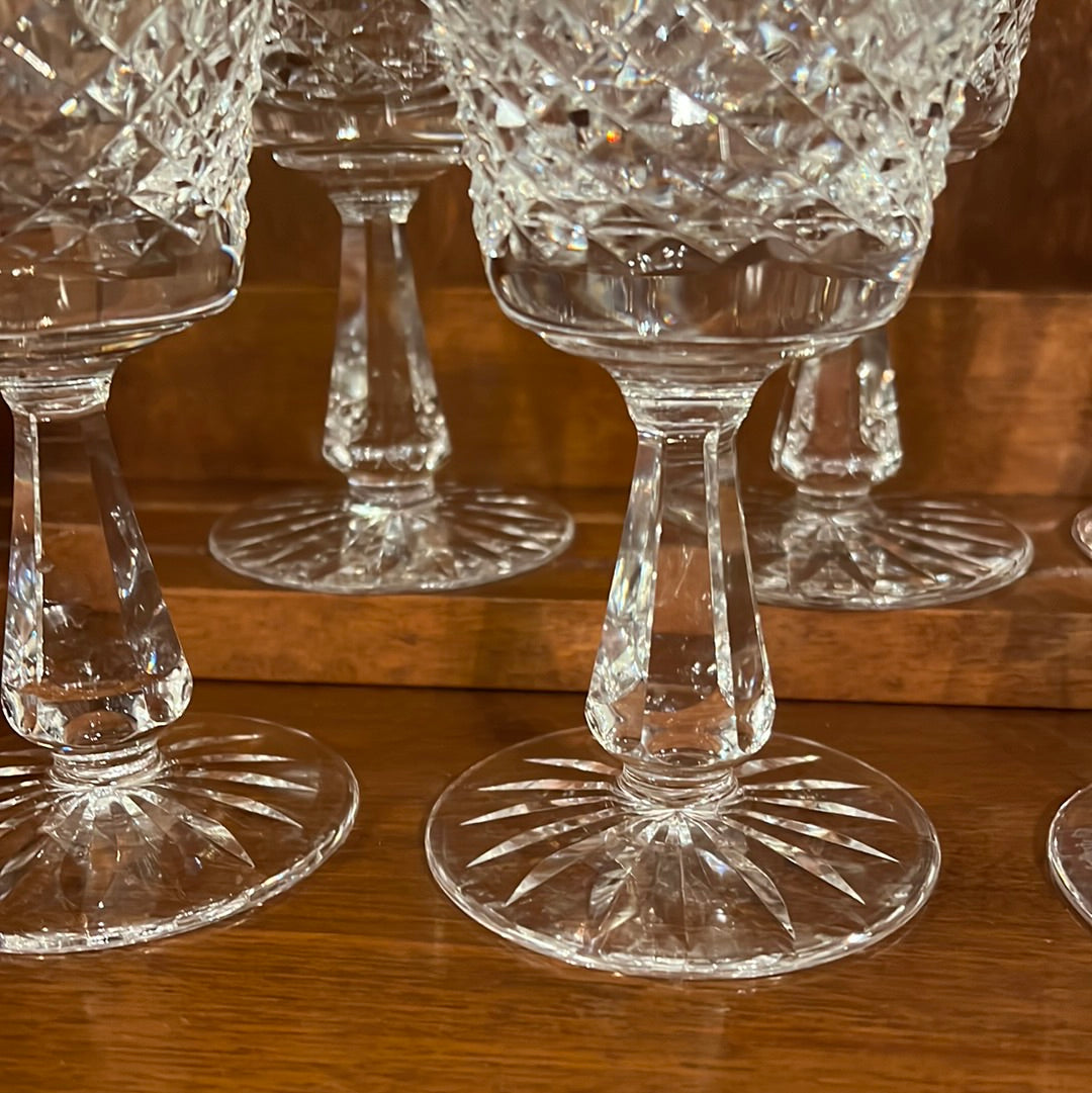 Waterford Lismore Crystal Goblet Glasses (6)