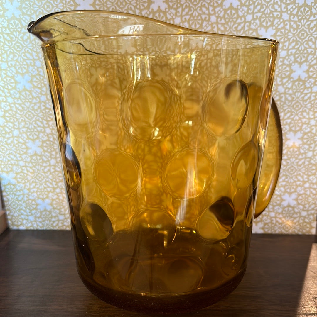 Vintage 70’s Hazel Atlas Amber Glass Pitcher