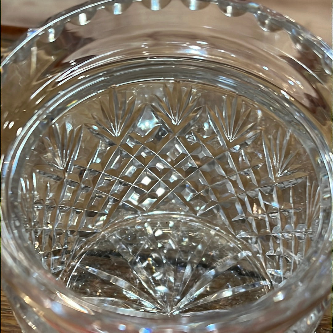 Vtg Crystal Cookie Jar