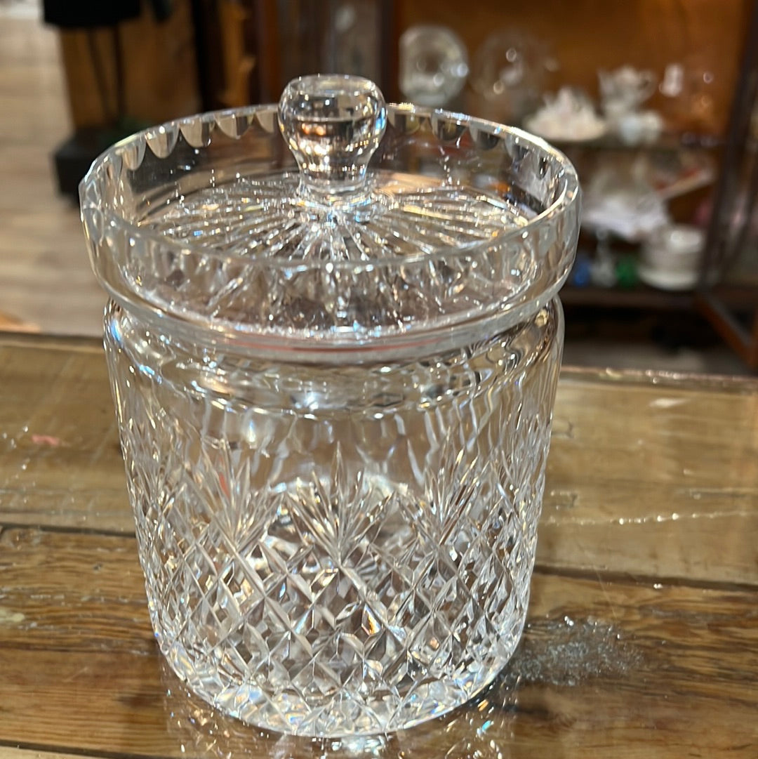 Vtg Crystal Cookie Jar