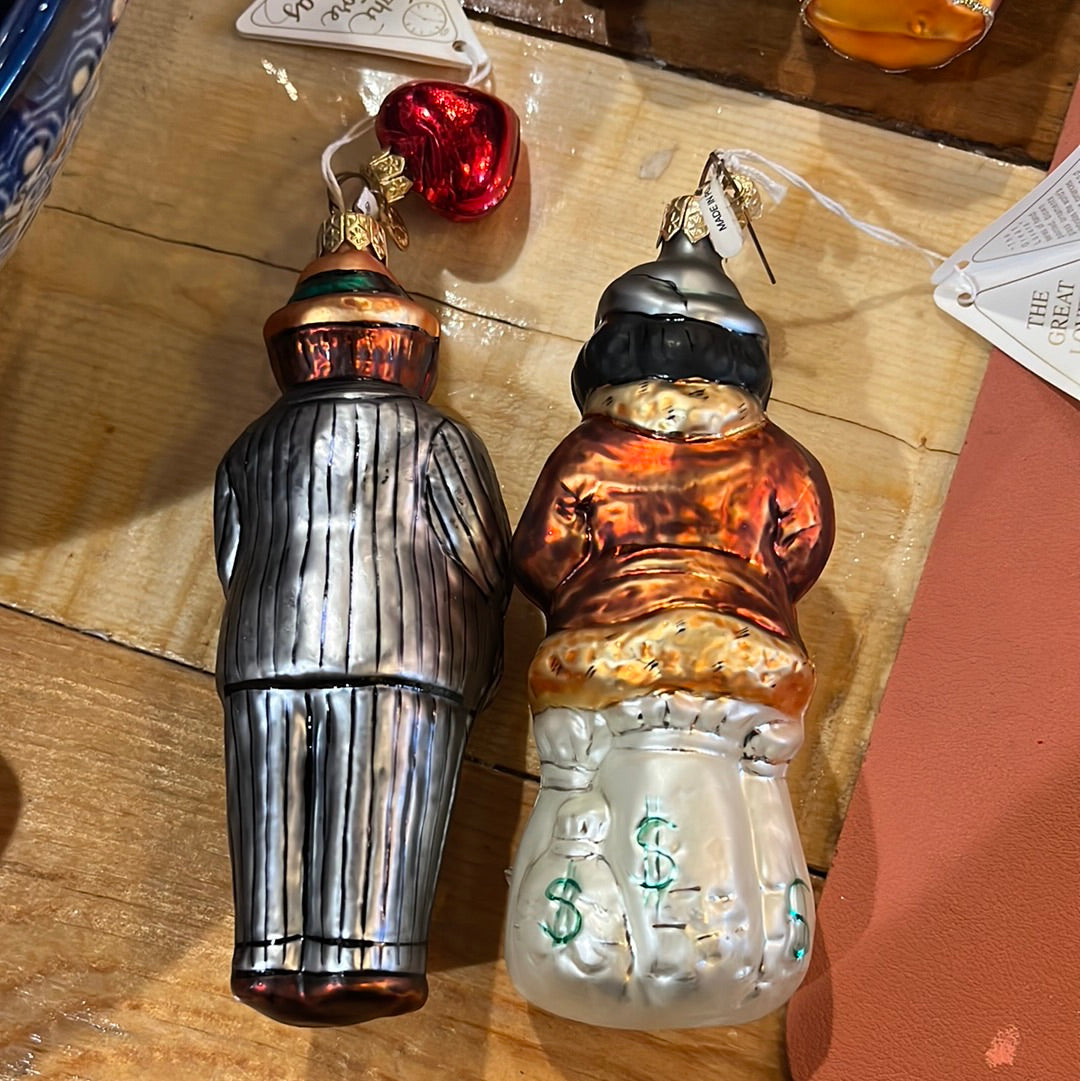 Dept. 56 Bonnie & Clyde Glass Ornaments