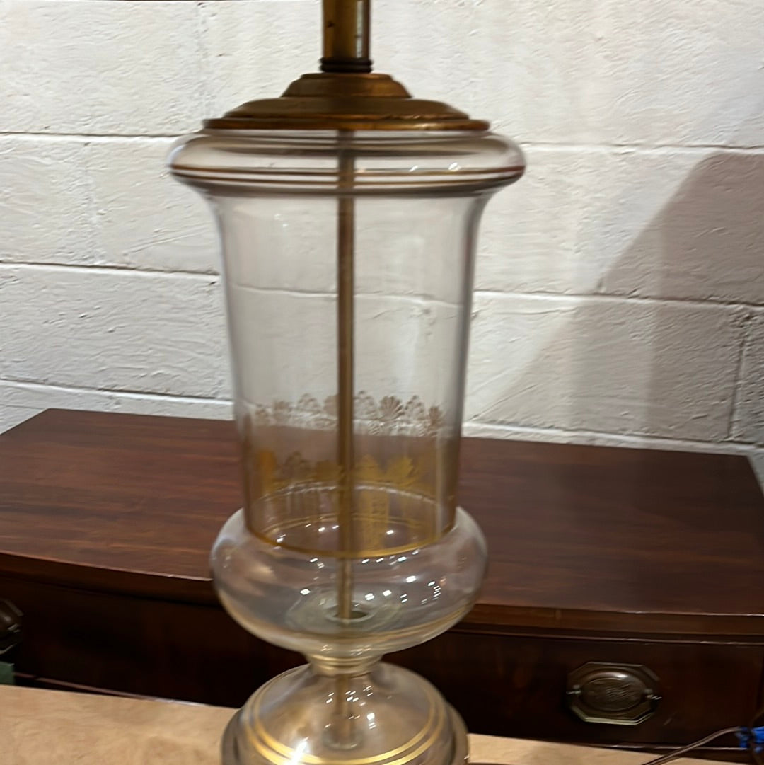 Vtg MCM Glass Bell Lamp