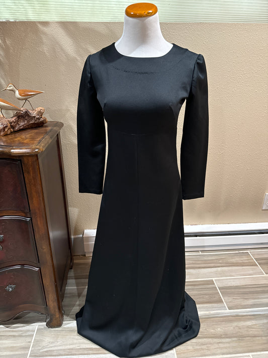 Vtg 60s Black Maxi dress