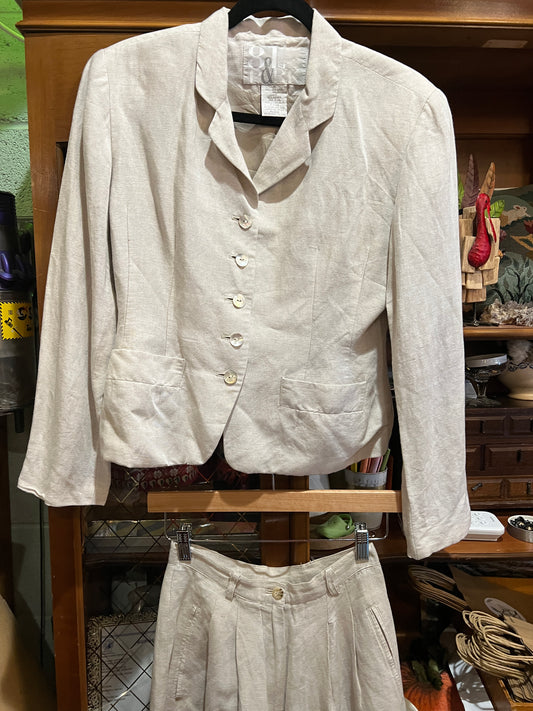 81st & Park Khaki Linen Suit