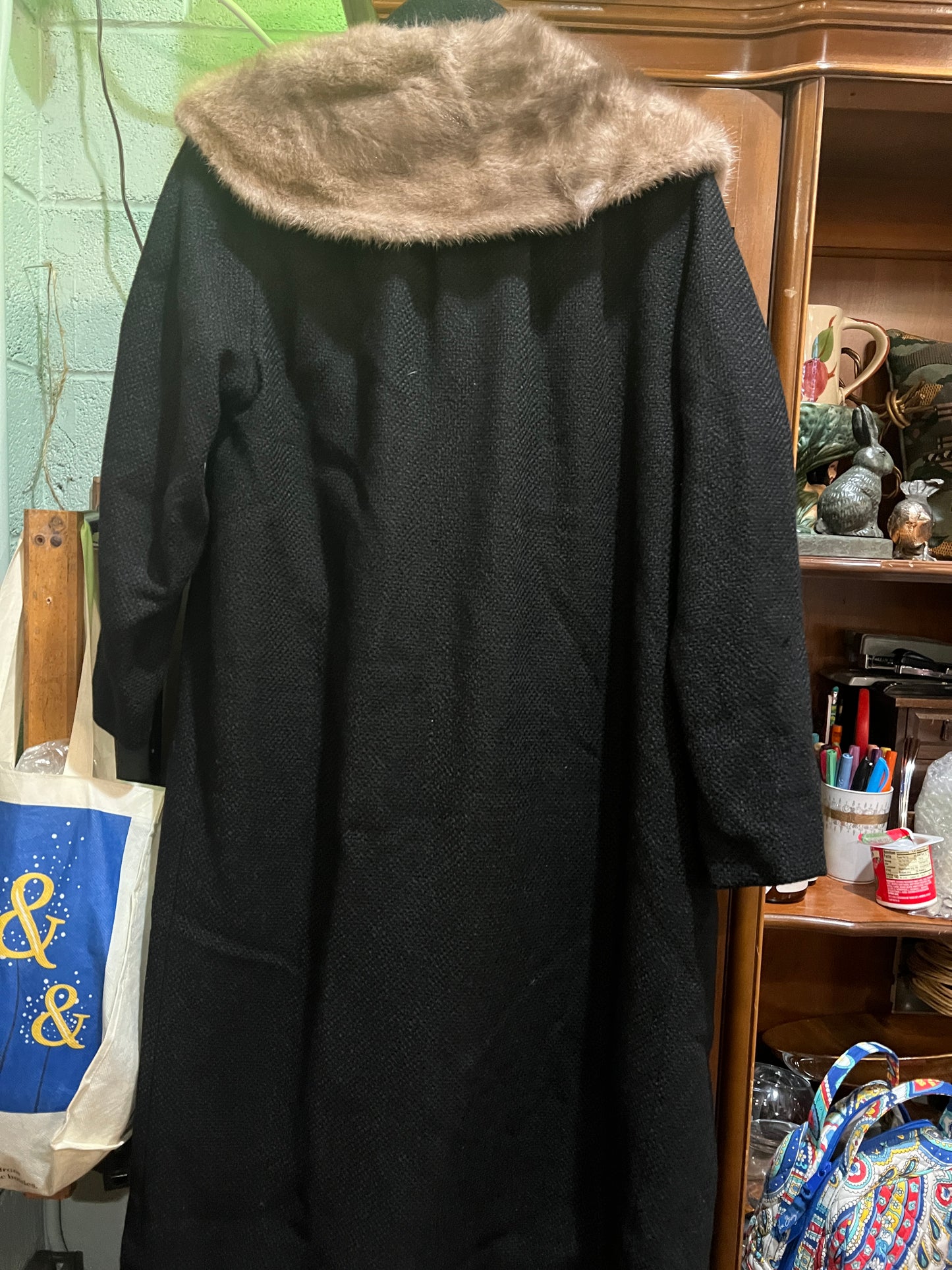 Vintage Marshall Fields & Co Wool Coat w/Fur collar