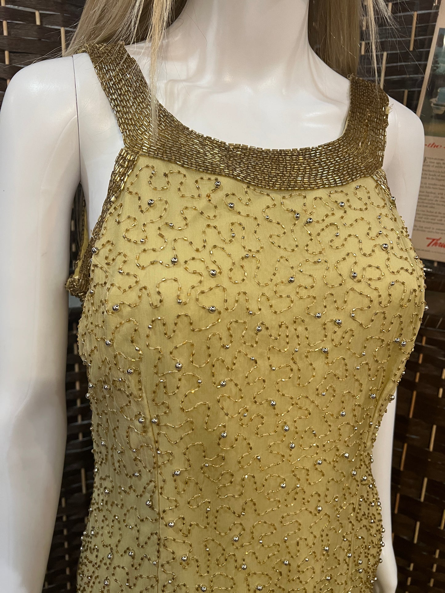 Vtg Filene Beaded Dress