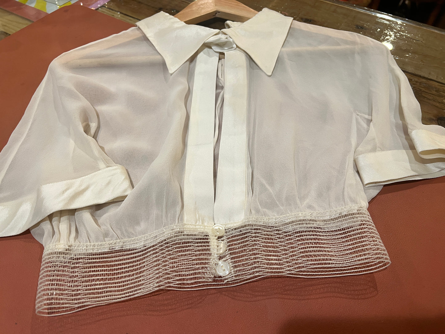 Vtg 90’s Sheer Cream top