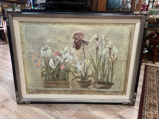 Vtg Art Deco Floral Painting by Blum