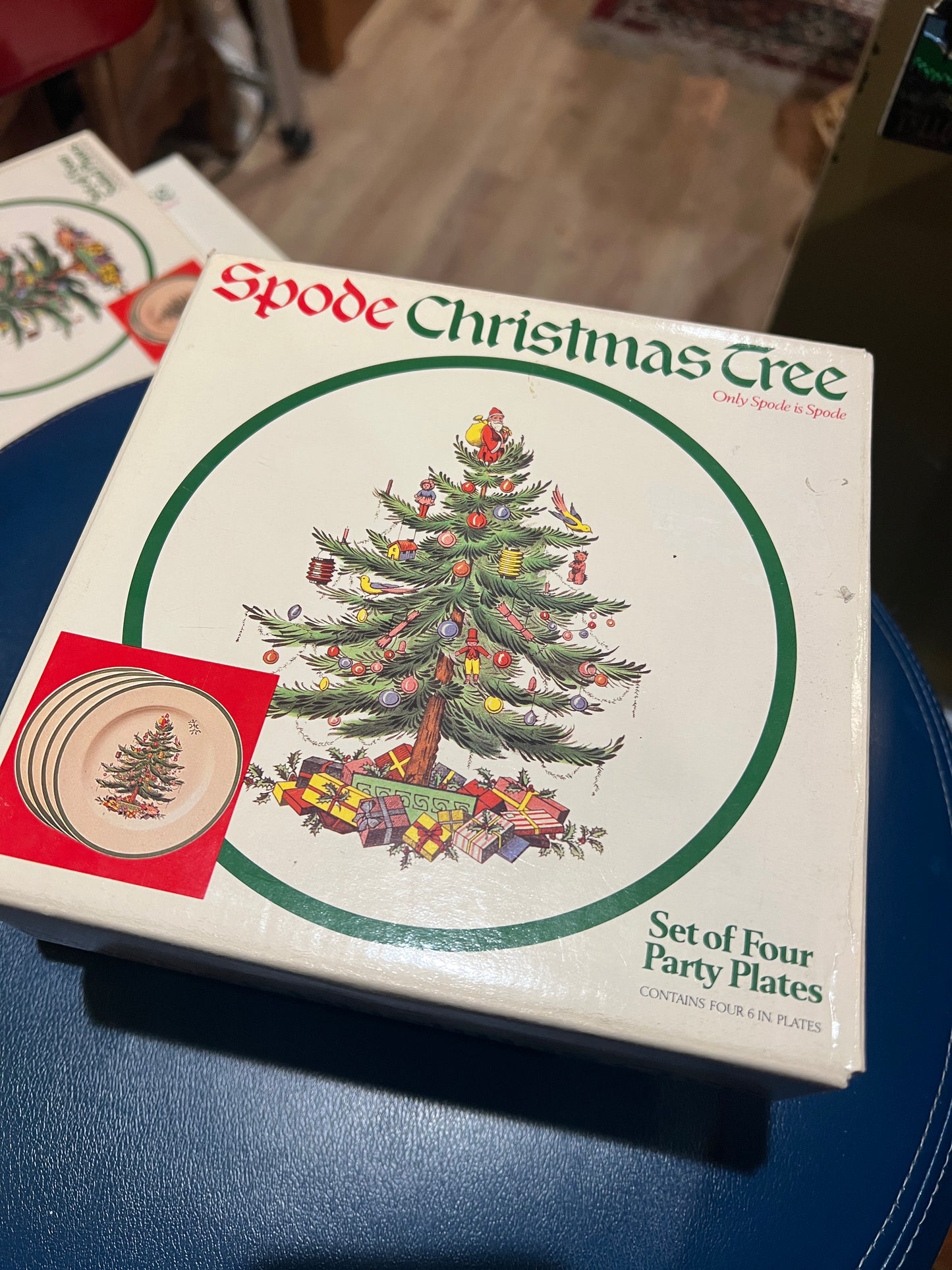 Vtg Spode Christmas Tree Party Plate