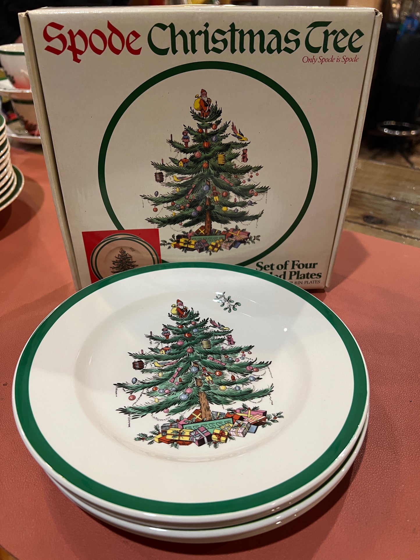 Vtg Spode Christmas Salad Plates (4)