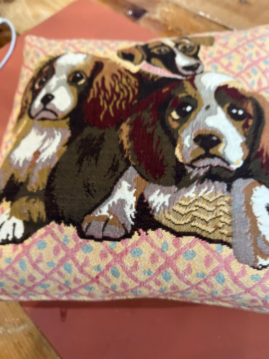 Needlepoint Dogs Pillowcase