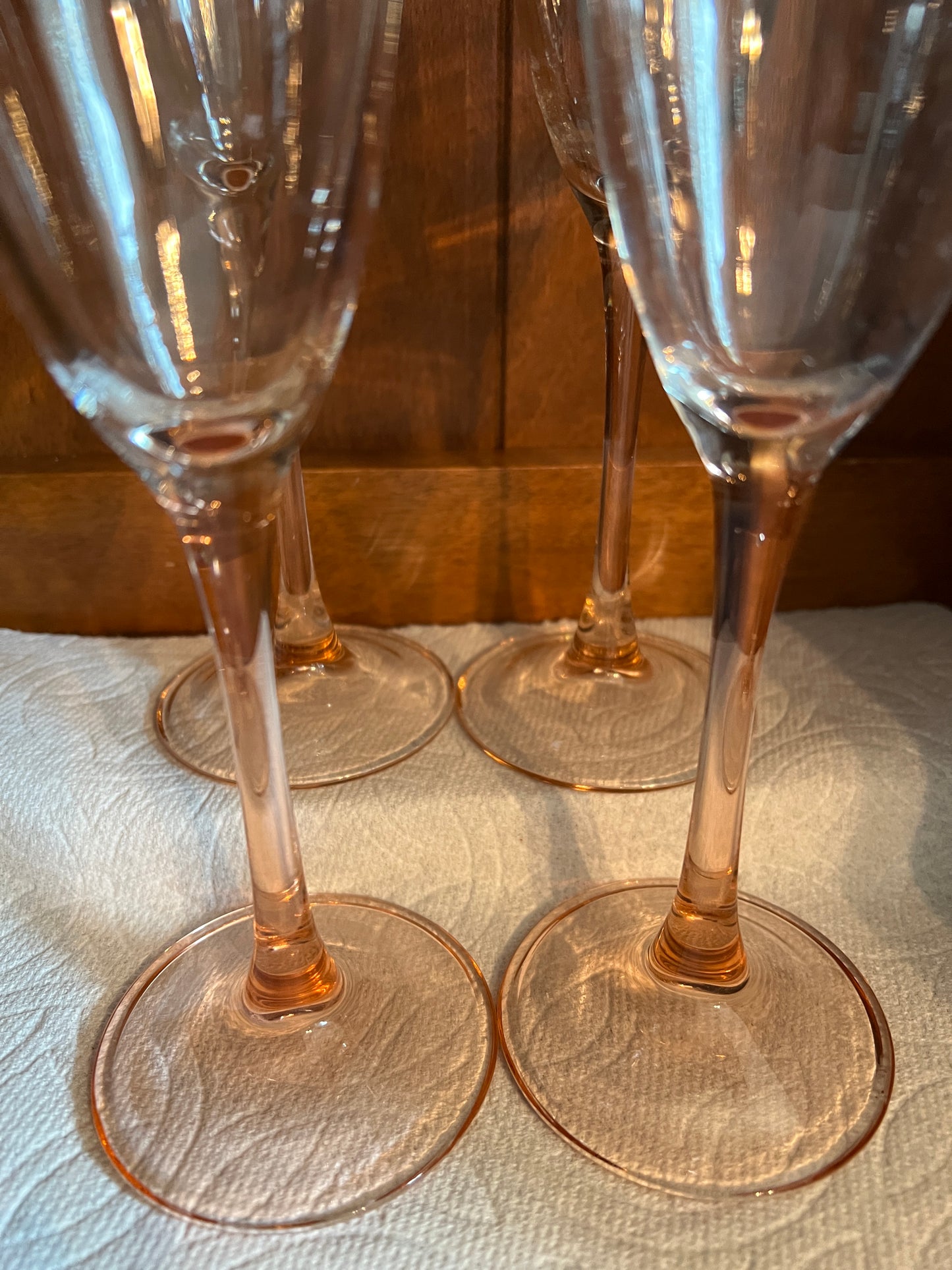 Pink Footed Champagne Glasses (4)