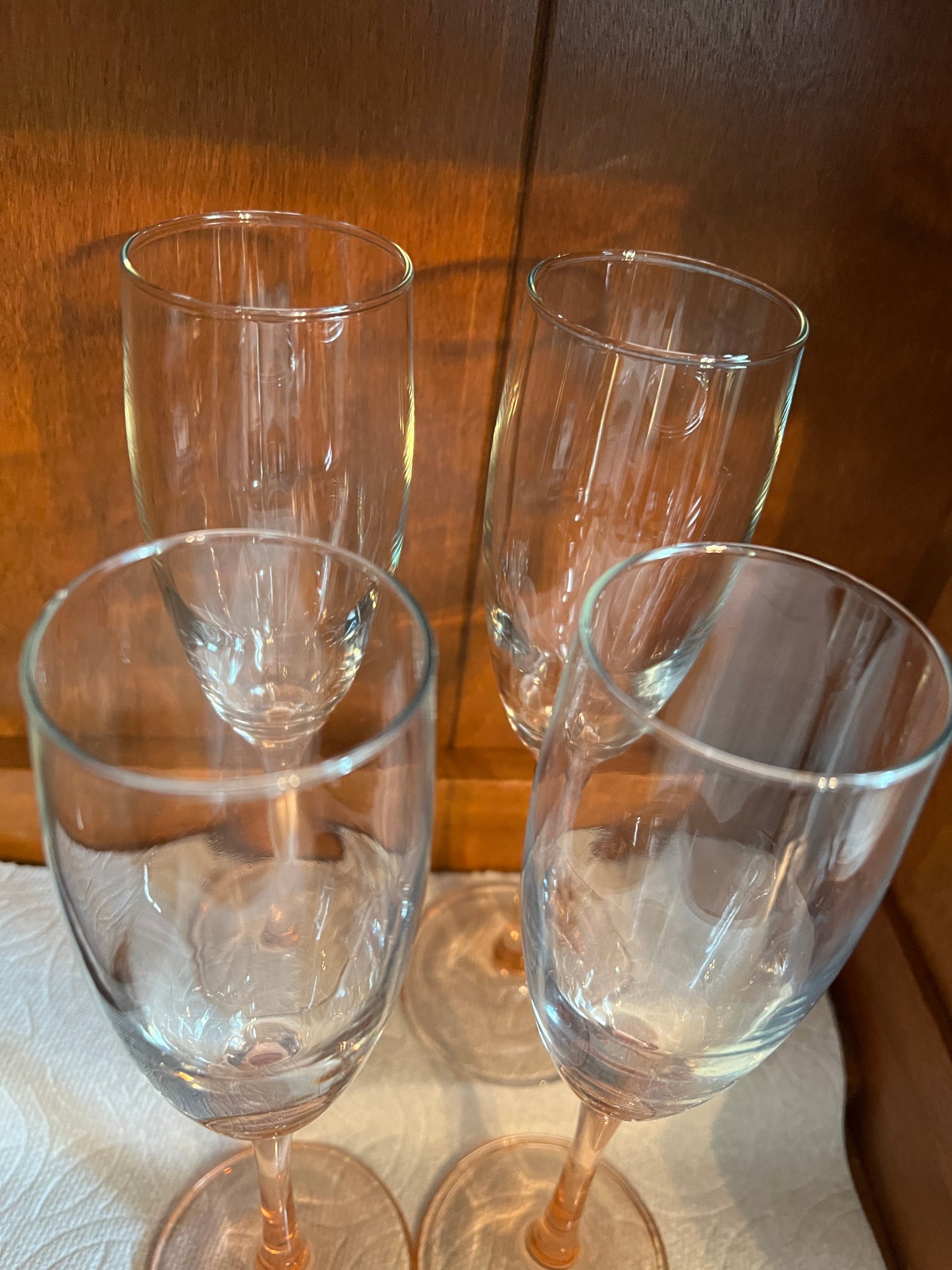 Pink Footed Champagne Glasses (4)