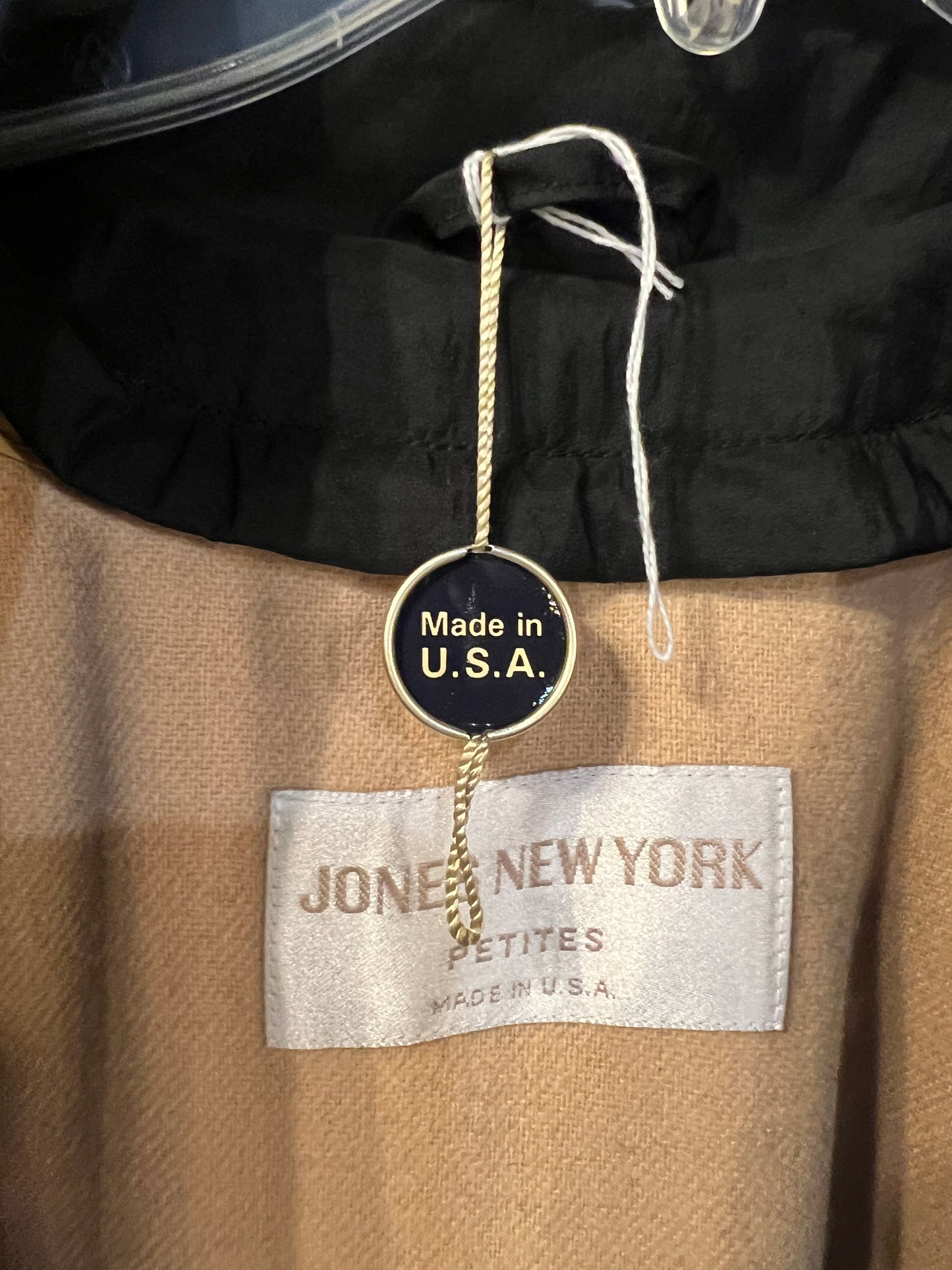 Vtg Black Jones NY Trench Coat