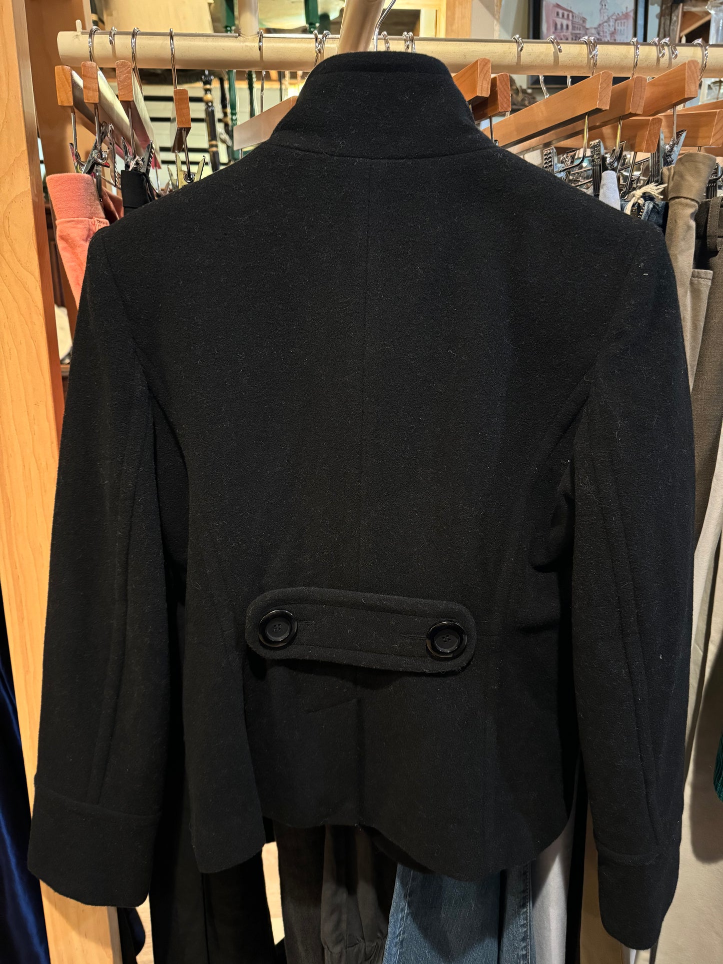 Vtg Marvin Richards Black Pea Coat