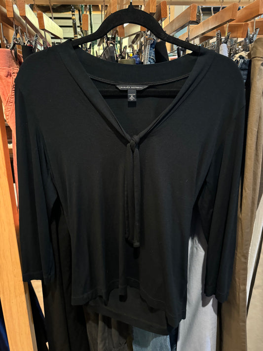 Banana Republic Black Tie Front Blouse