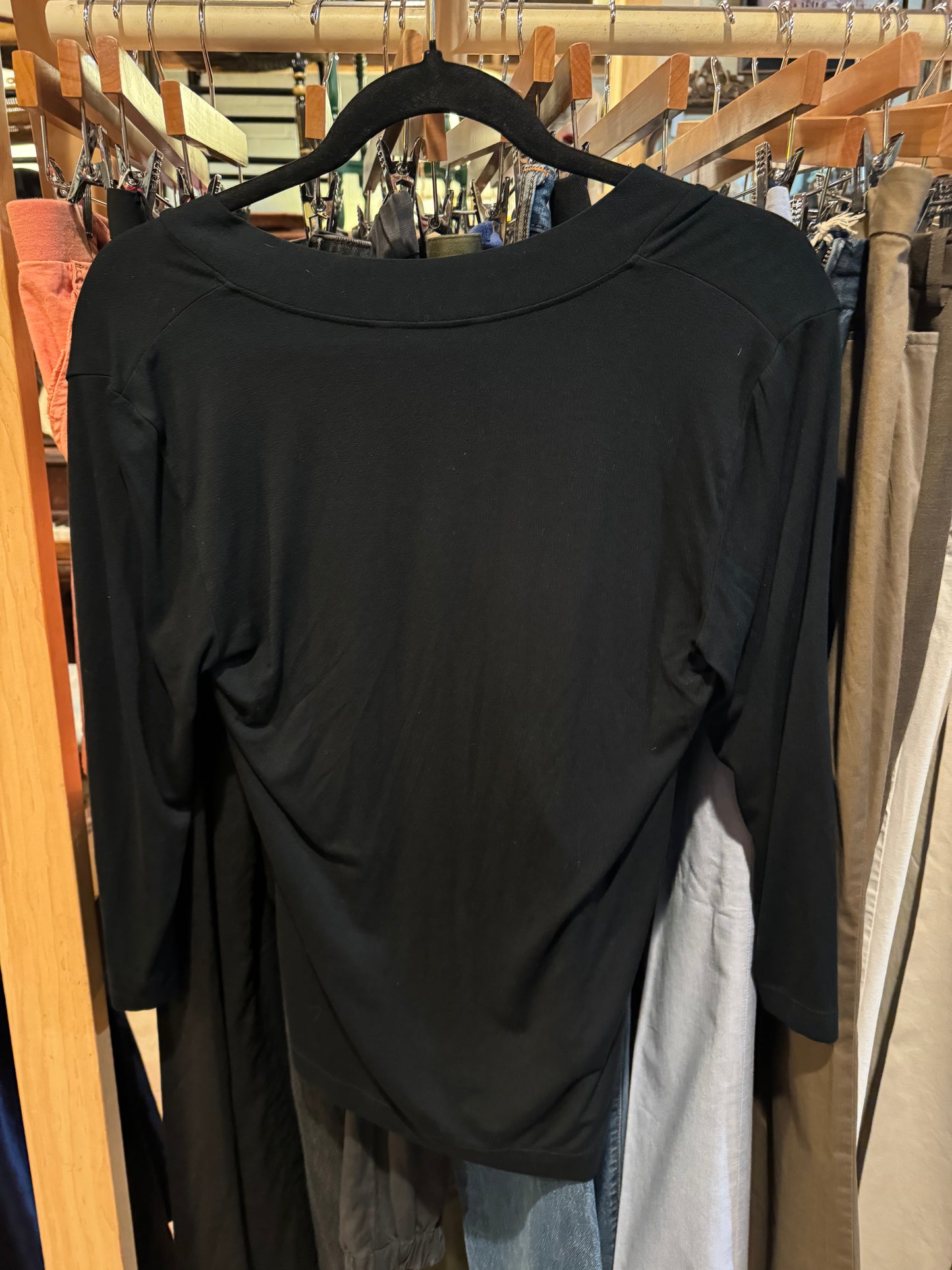 Banana Republic Black Tie Front Blouse