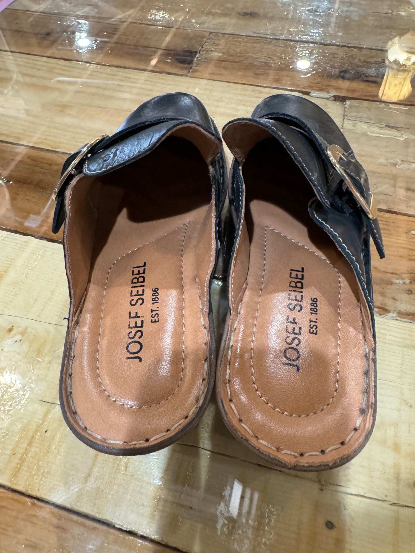 Josef Seibel Leather Clog Mules