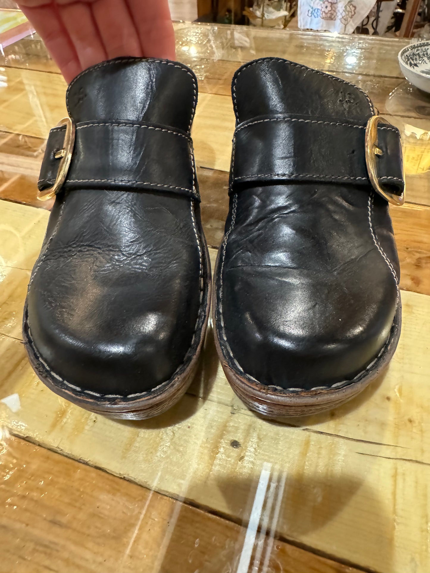 Josef Seibel Leather Clog Mules