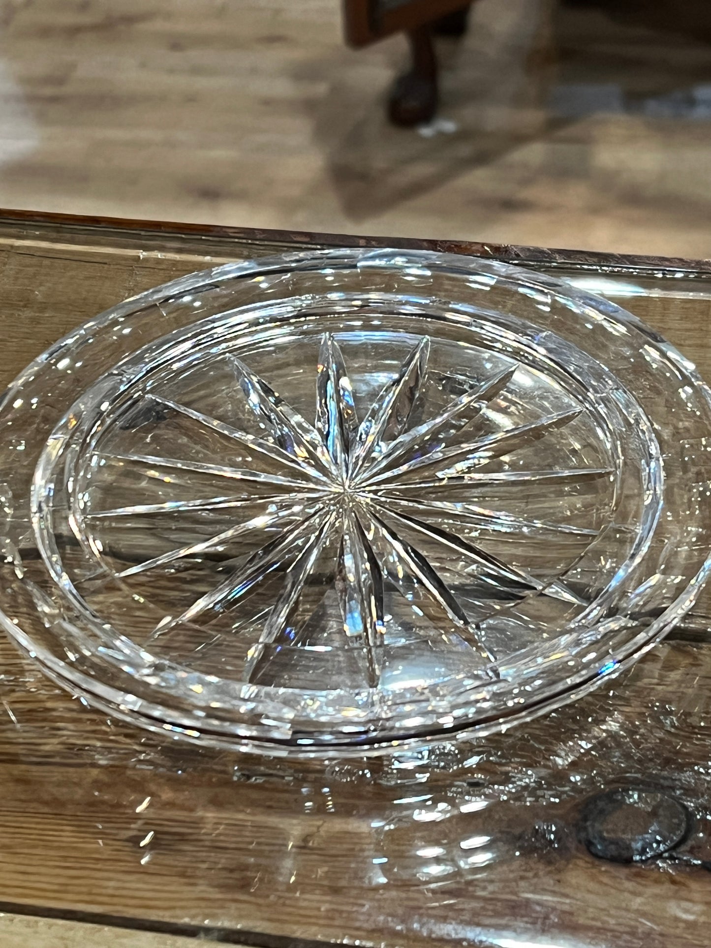 Vtg Cut Crystal Covered Dish