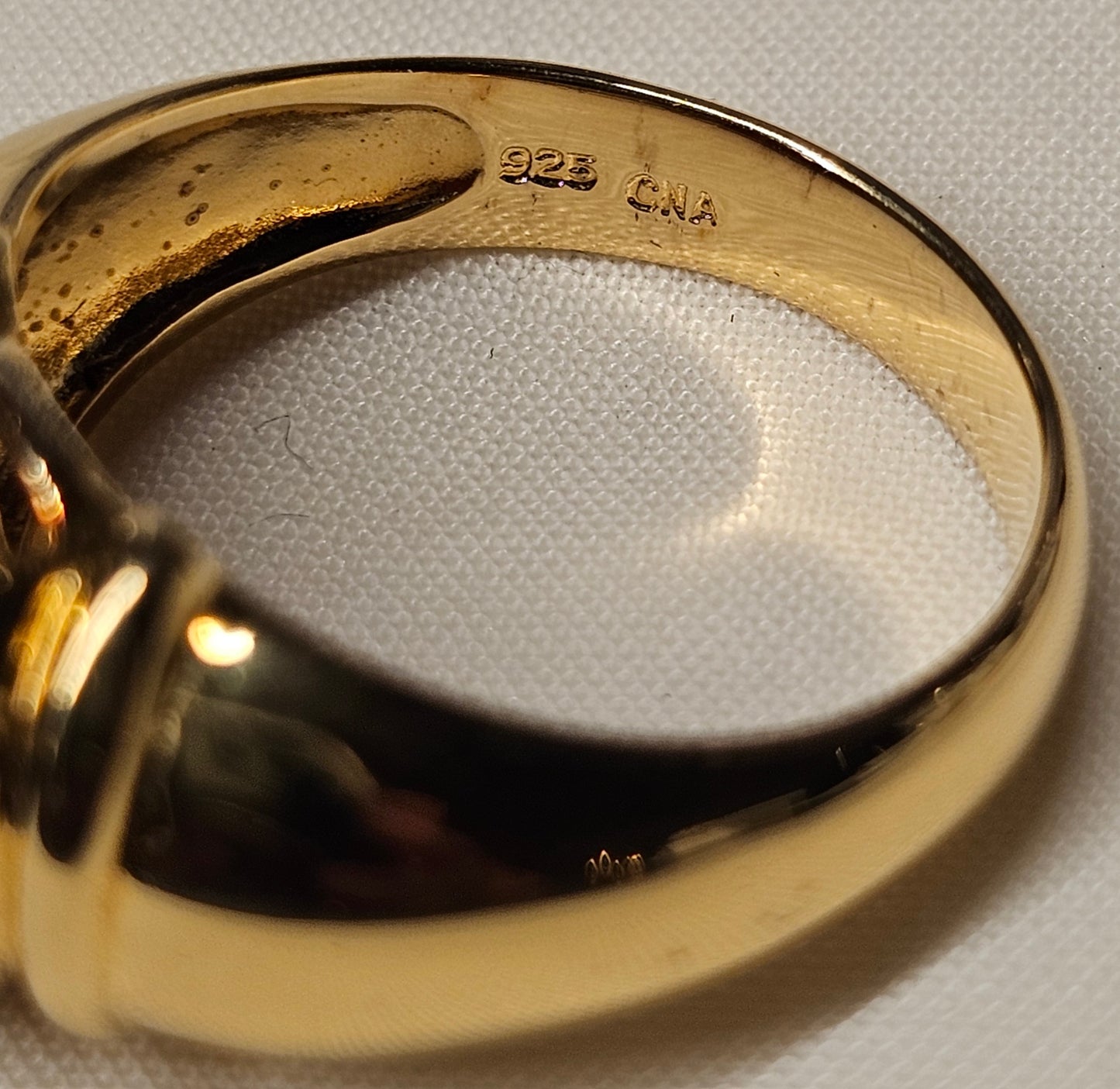 Unisex gold plated carmelian ring