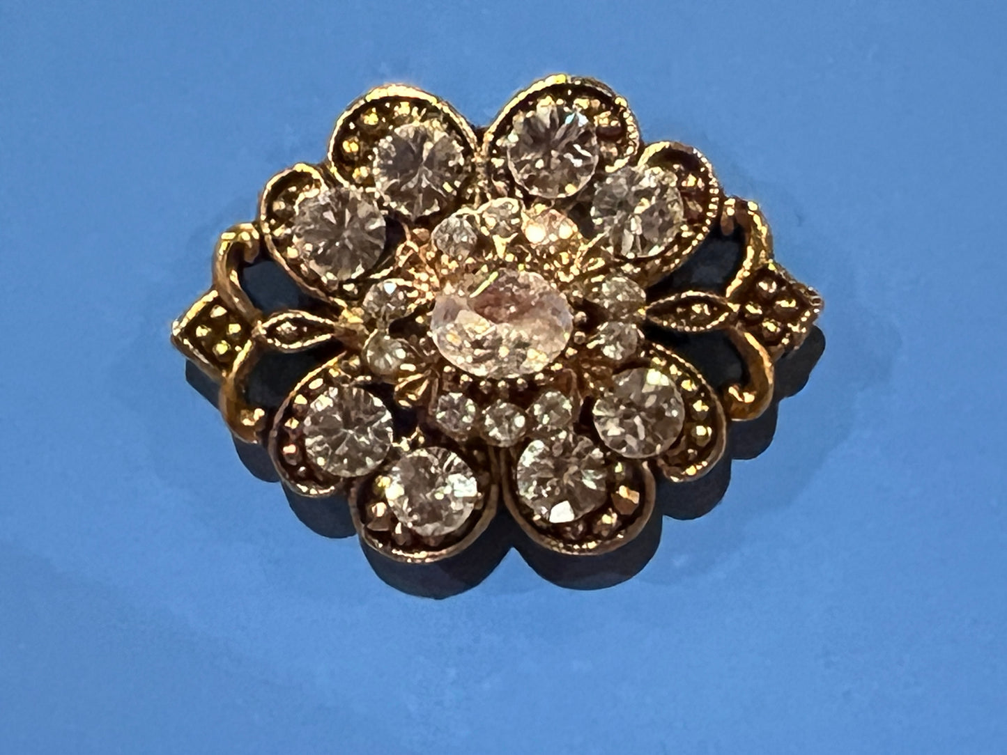 Vintage Gold Floral Magnetic Brooch