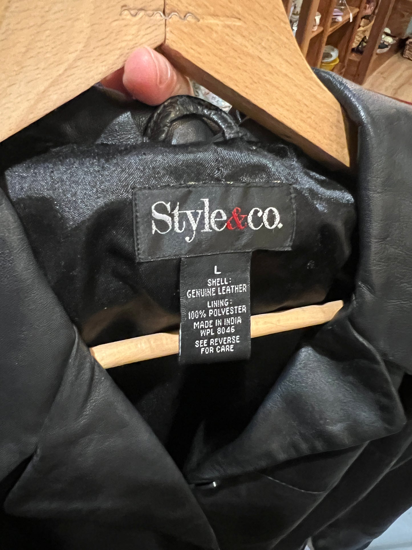 Vtg Style & Co Men’s Black Leather (L)