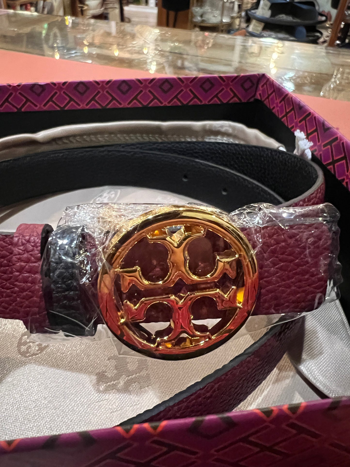 NEW Tory Burch Double T Belt w/box & bag