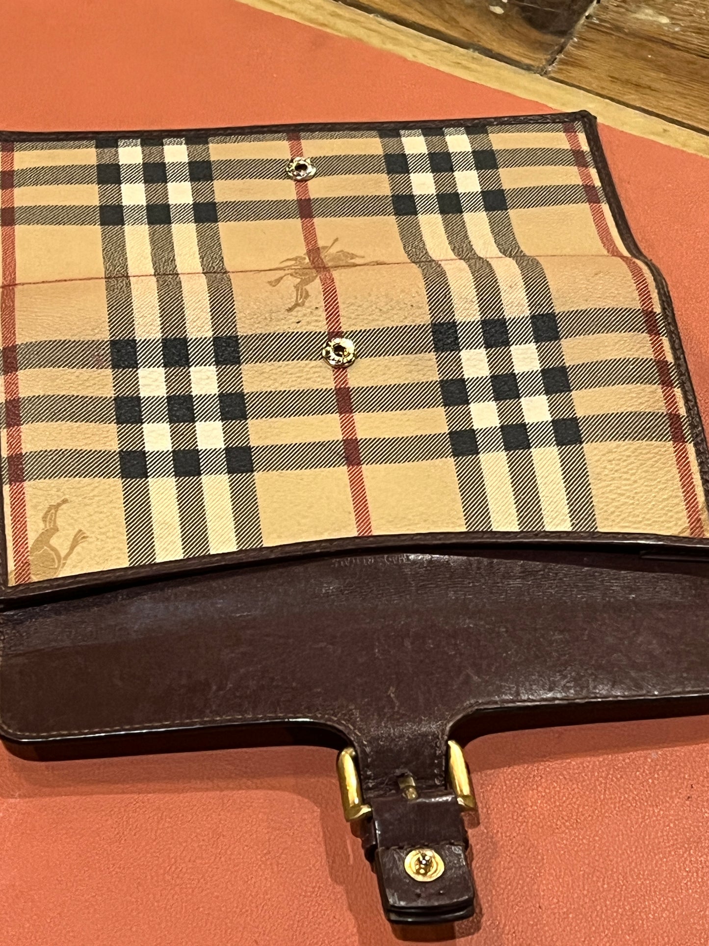 Burberry Canvas Leather Wallet - Authentic