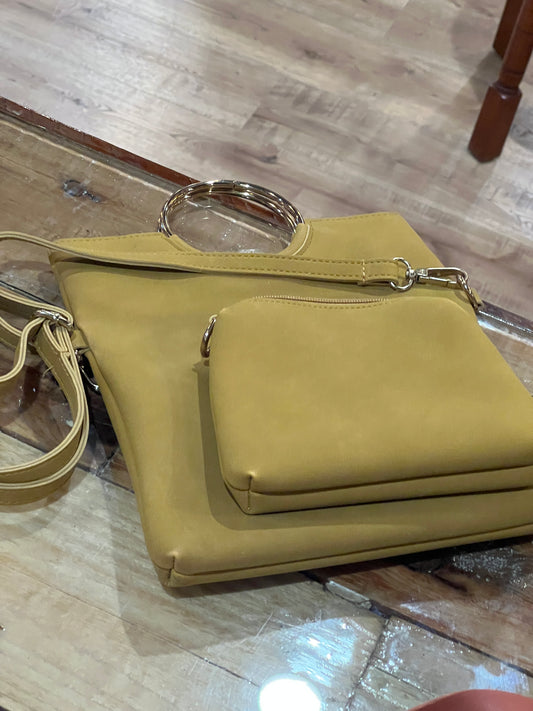 Suede Classic Mustard Purse w/wallet