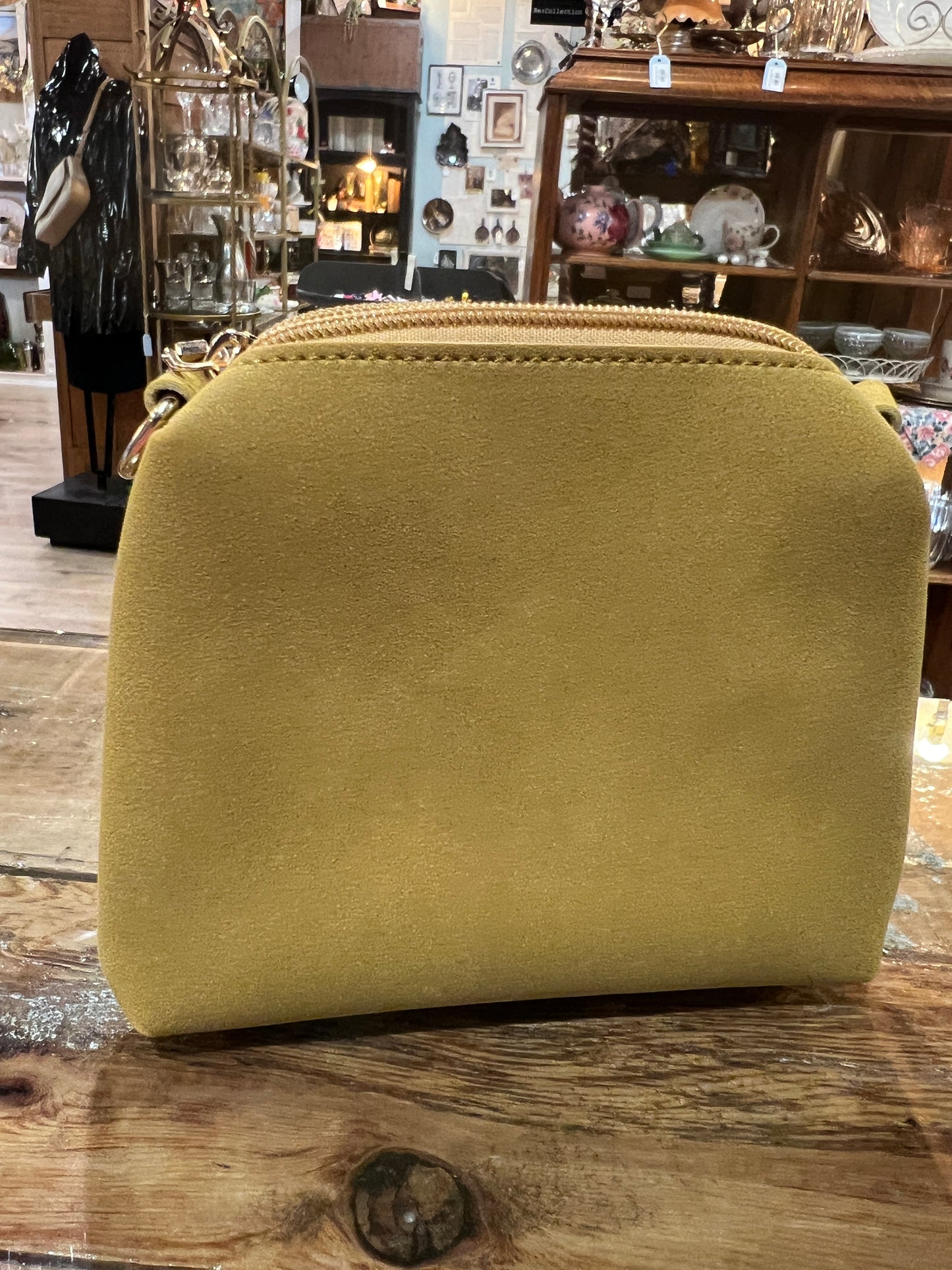 Suede Classic Mustard Purse w/wallet