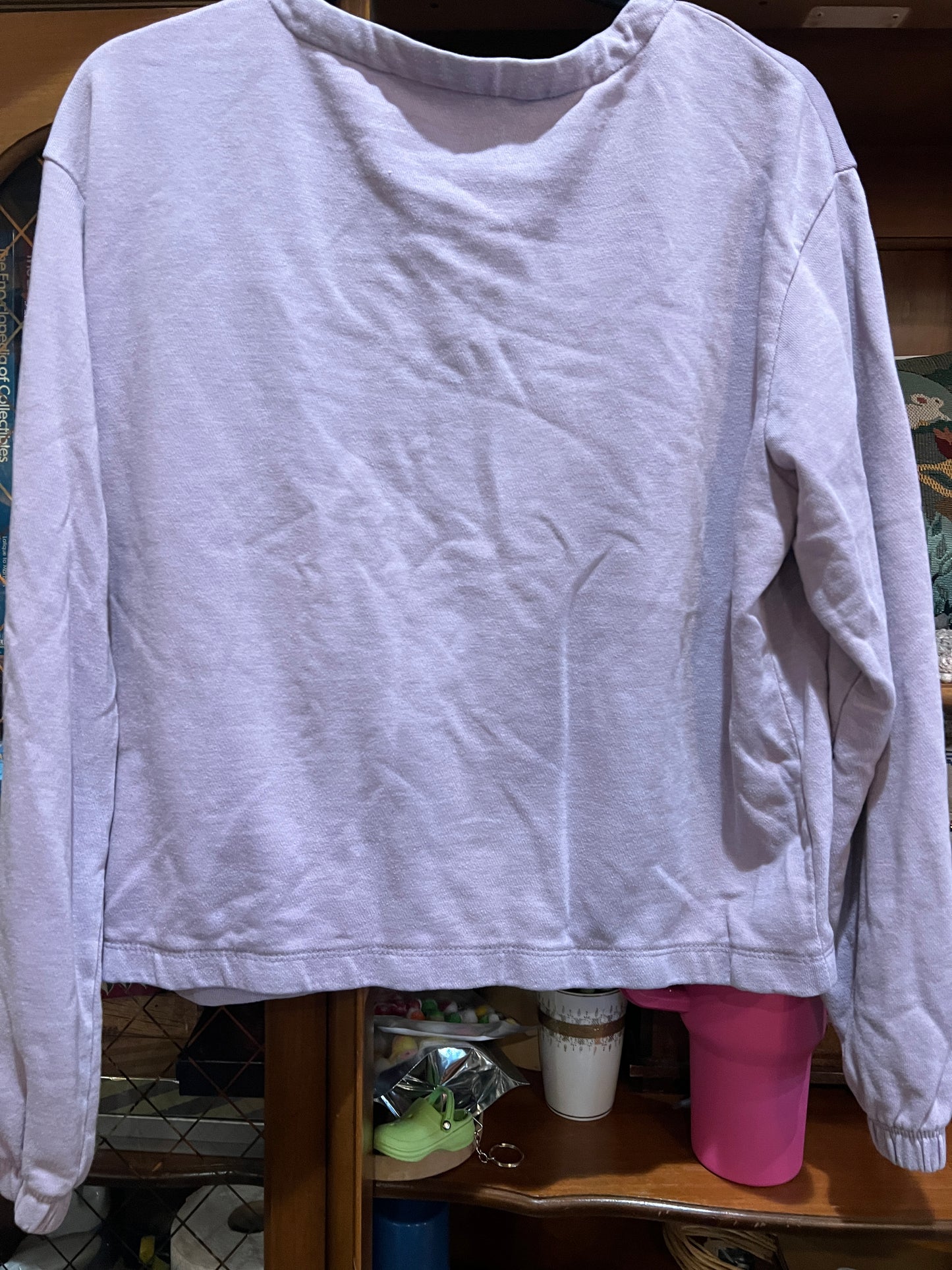 Vtg Lilac V-Neck Champion Cropped Sweater