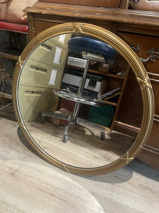 Antique Round Gold Mirror