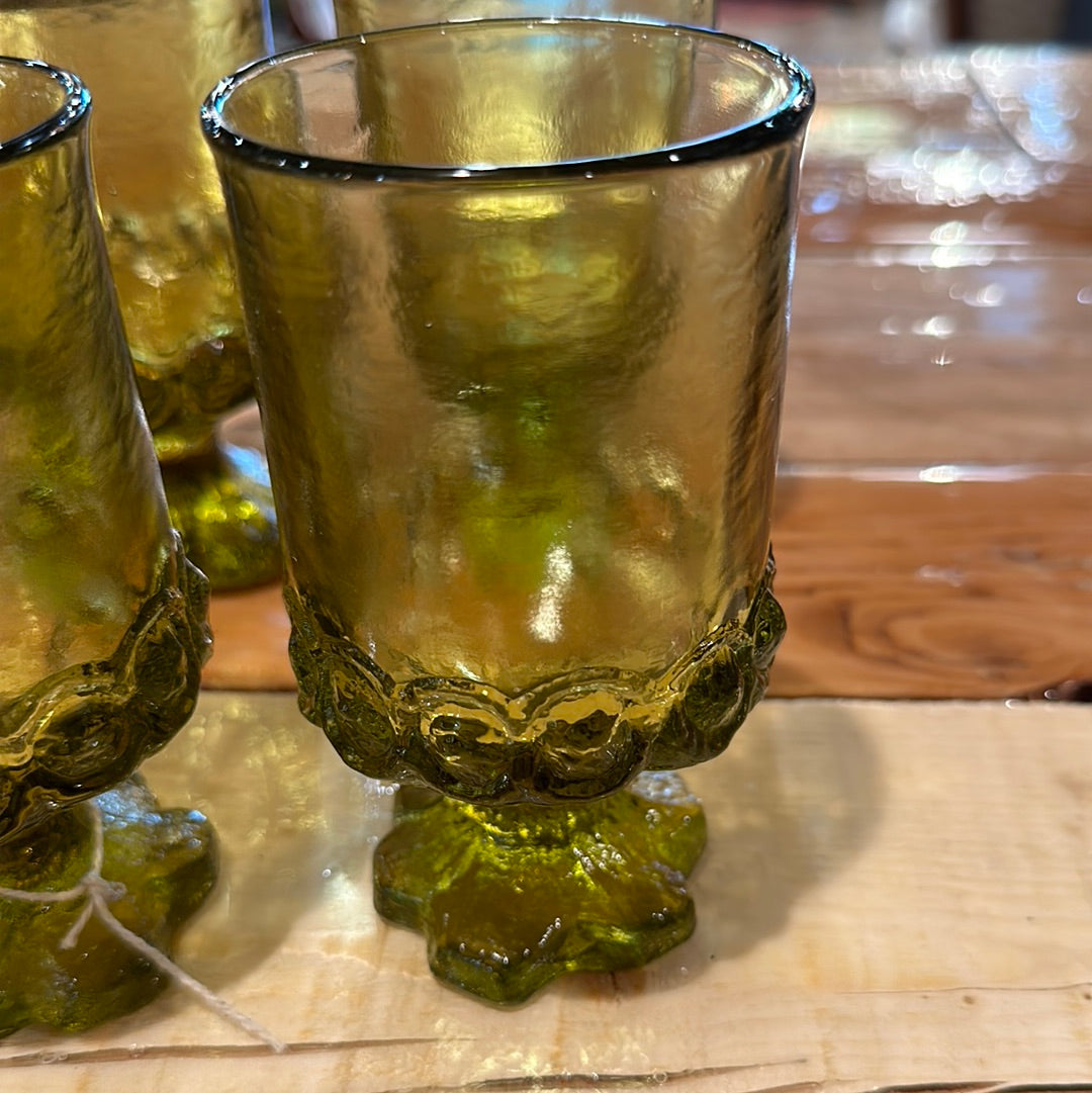Set of 6 Tiffin Franciscan Madeira Uranium Glass Goblet