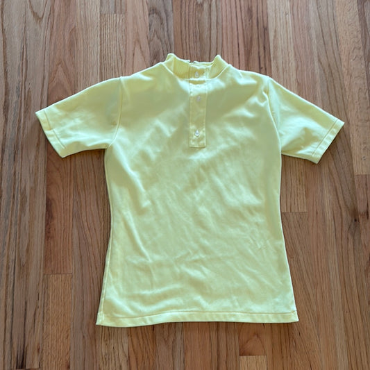 Vtg Sunshine Yellow Mockneck Tee