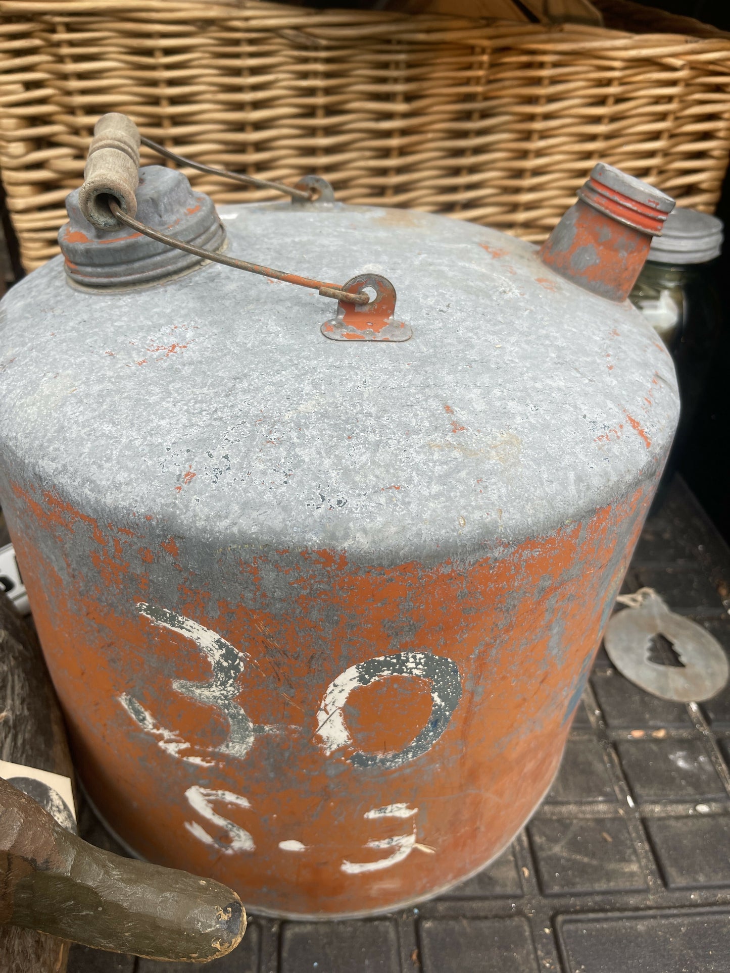 Vintage Oil Can Orange