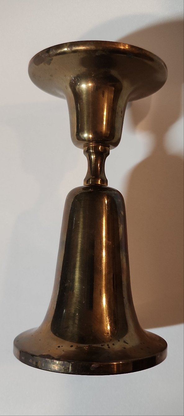 Vntg Brass Double Side Candle Holder