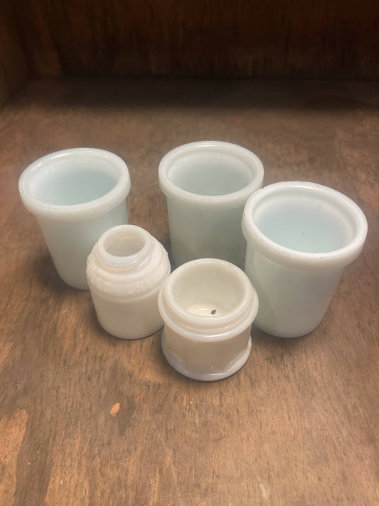 Various Milk Glass Jars